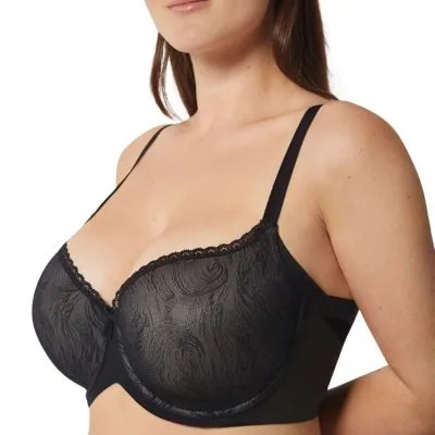 Sujetador Reductor Control Figura Violeta Selene Copa C Delantera Negro | Moda íntima Belle