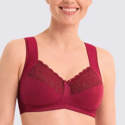 Sujetador Reductor De Alivio Sin Aros Sin Relleno Havanna Dark Red Anita Frontal | Moda íntima Belle